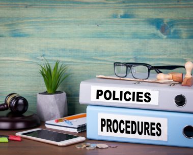 Policies and Procedures. Successful business, law and profit background